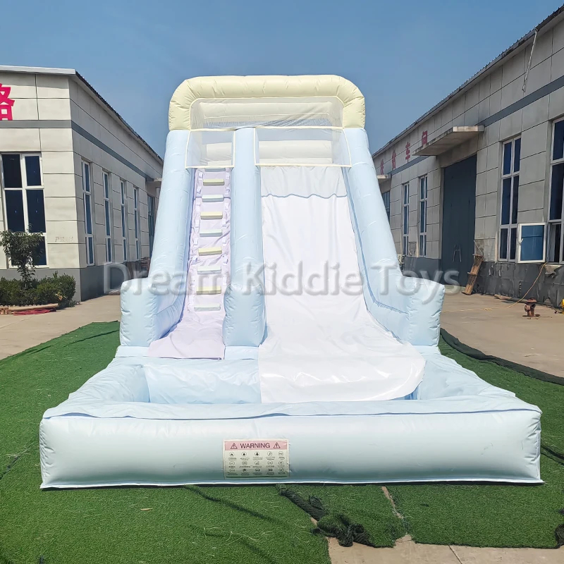 Kids Outdoor Water - Commerciële opblaasbare waterglijbaan met plonsbad, PVC,