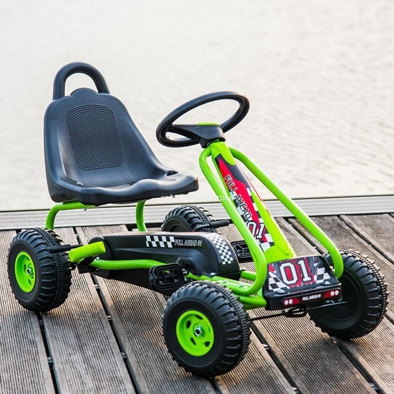 Go Kart Pedal Kids - 4-wiel kinder-gokart met pedalen, rubberen wielen,