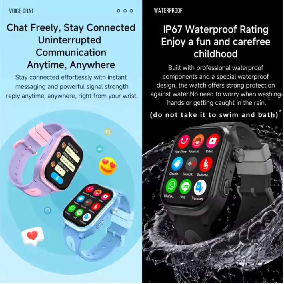 Kids Outdoor Videos - 4G Smartwatch voor kinderen, kinderhorloge met