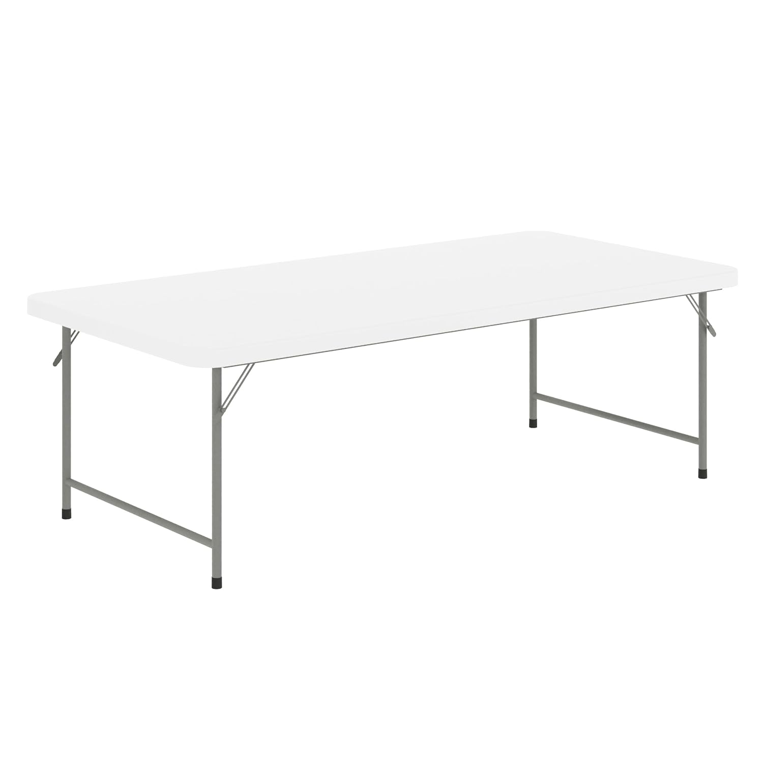 Kids Outdoor Table - Kinderen 1,50m Plastic Opklapbare Tafel, Granietwit,