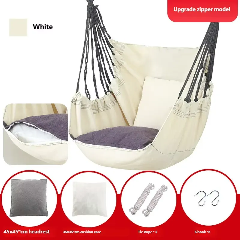 Kids Outdoor Garden - Canvas hangmat schommelstoel met kussen binnen