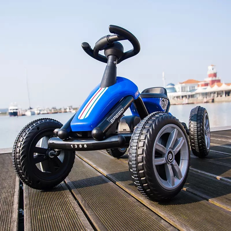 Go Kart Pedal Kids - Kinderen pedaal go-kart, dubbele handrem anti-knijppedaal,