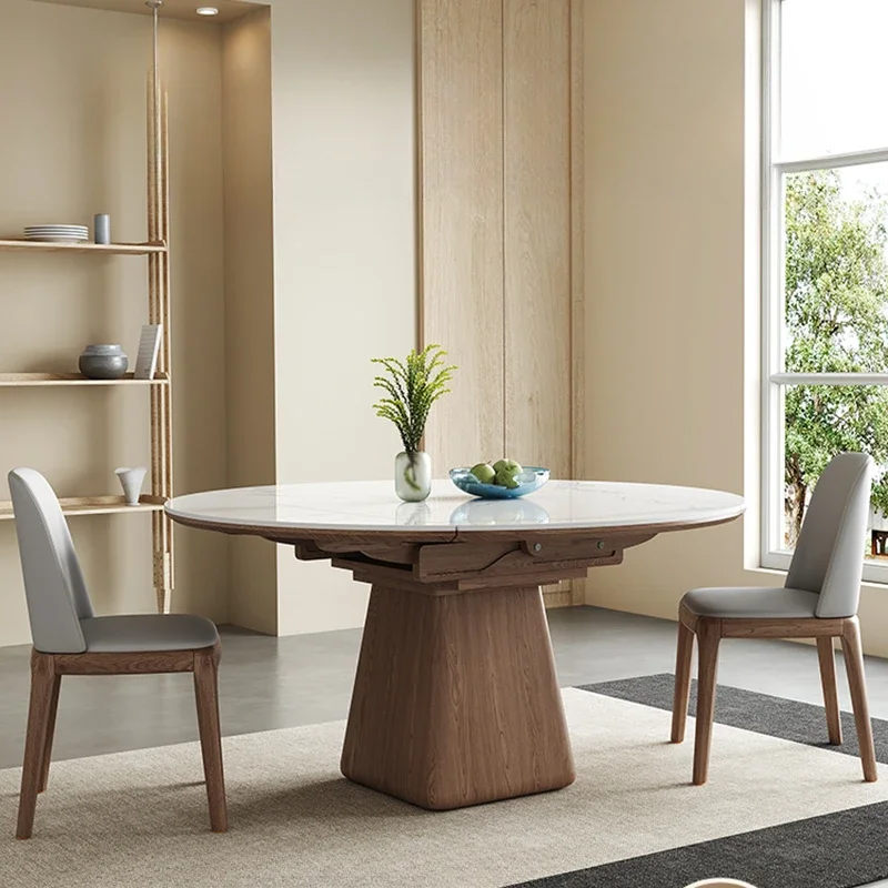 Kids Outdoor Table - Leisteen uitschuifbare tafel Eettafel rond Industrieel