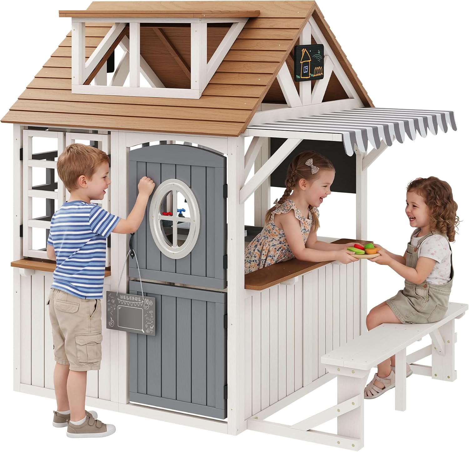 Duurzaam buiten speelhuisje va - Kids Outdoor Chalkboard recensie en prijs