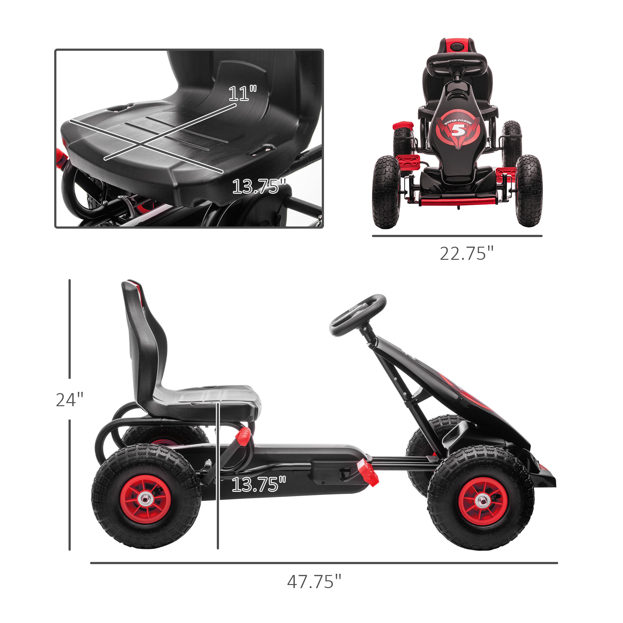 Kinderpedaal-gokart met ergono - Go Kart Pedal Kids recensie en prijs