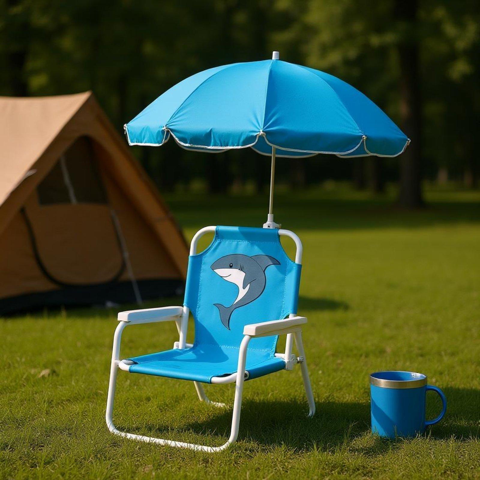 Kinderstrandstoel met parasol, - Kids Outdoor Folding Chair recensie en prijs