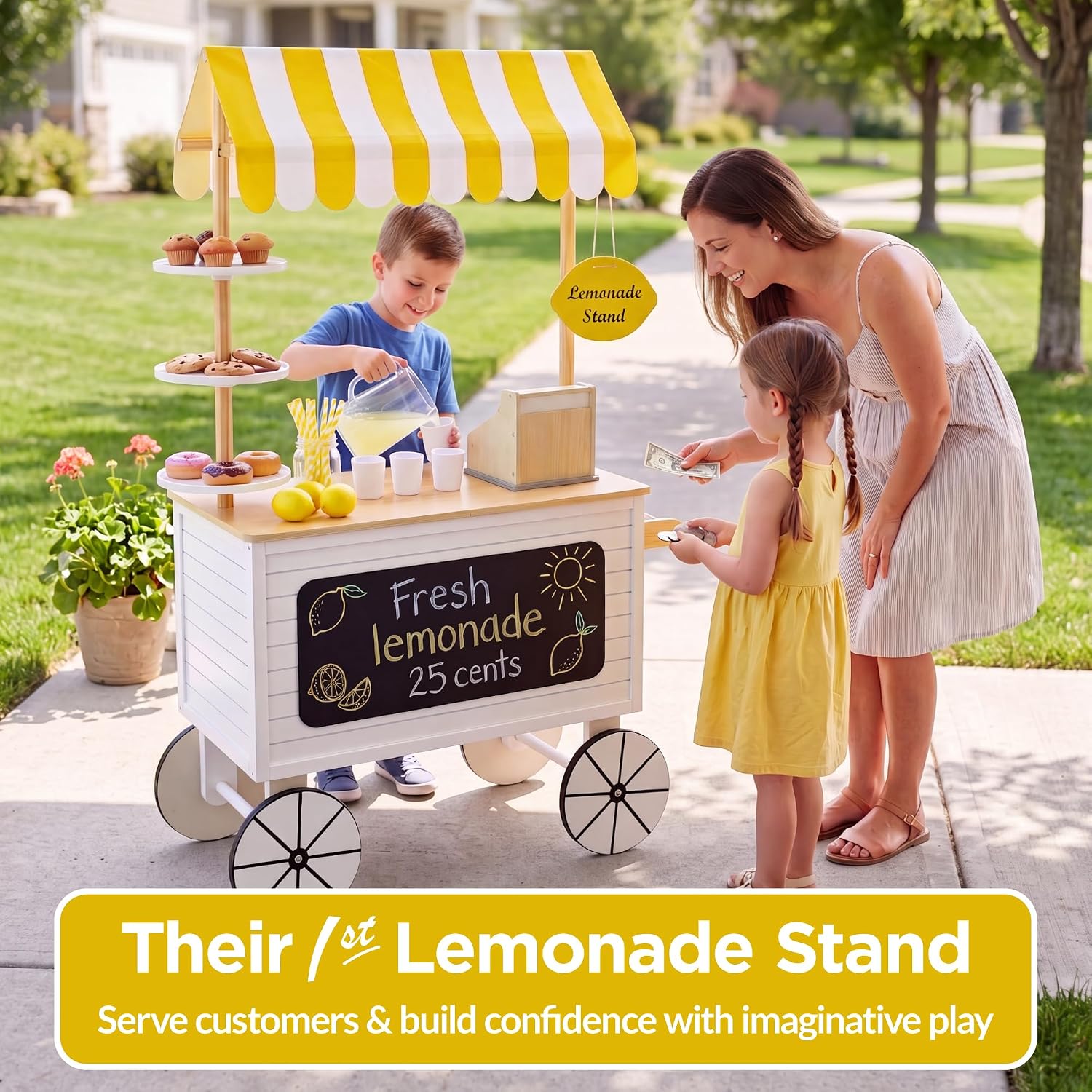 Citroenstand met luifel, krijt - Kids Outdoor Chalkboard recensie en prijs