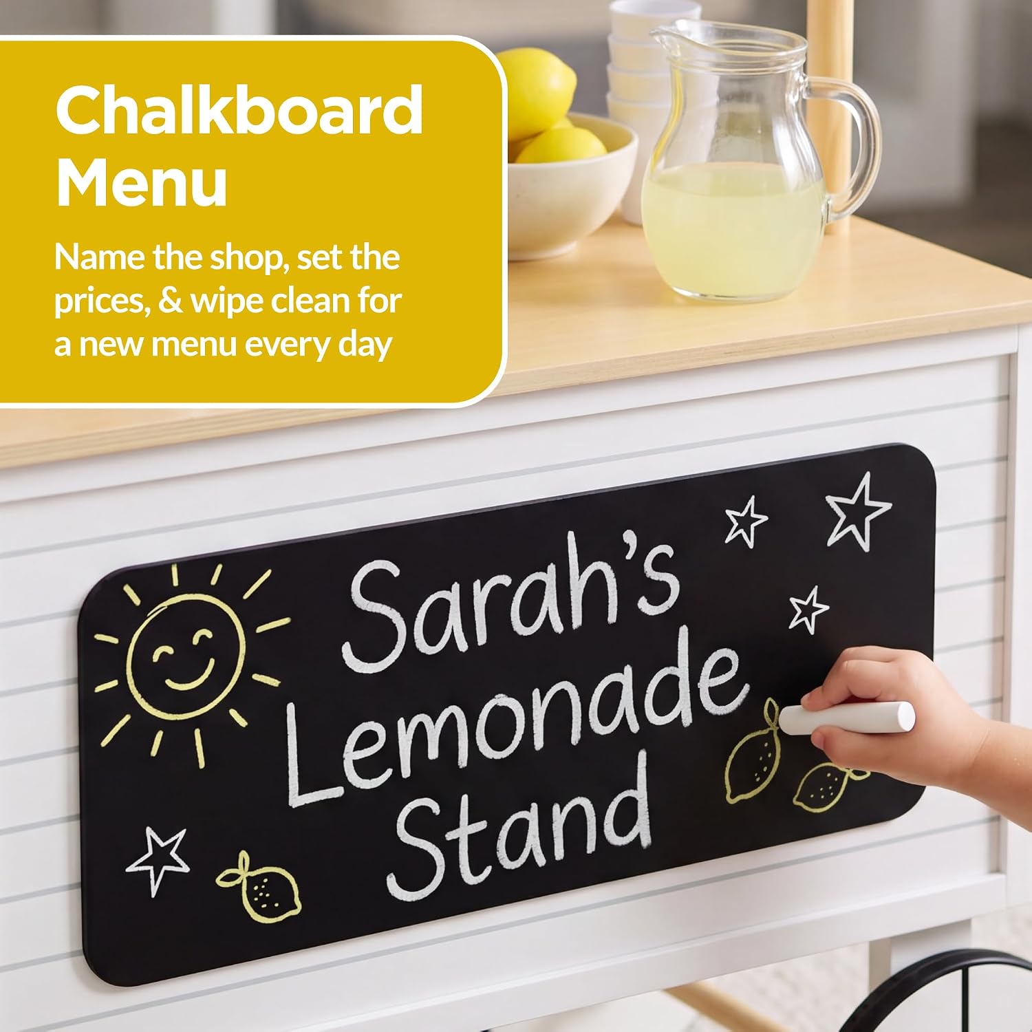 Citroenstand met luifel, krijt - Kids Outdoor Chalkboard recensie en prijs